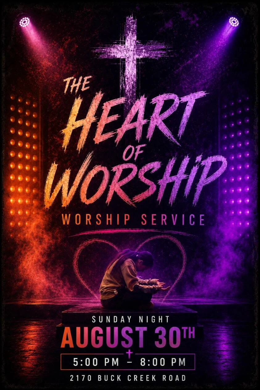 The Heart of Worship event poster