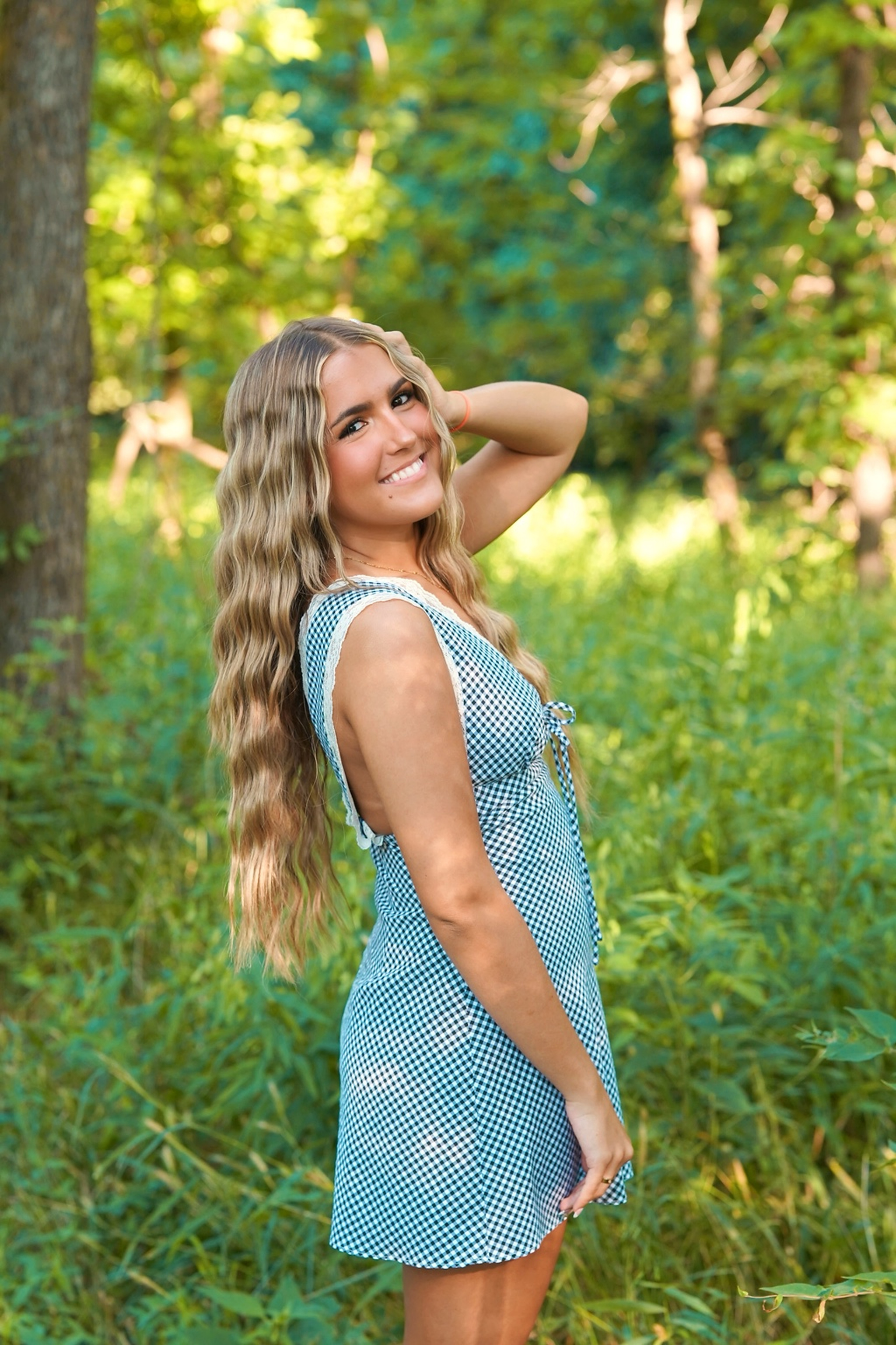Portrait outdoors in a wooded setting